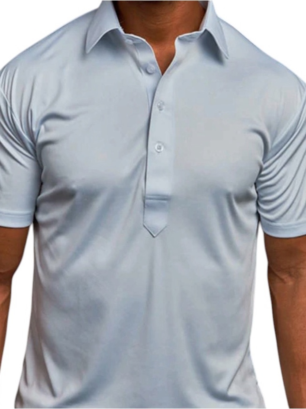 Collars & Co Dress Collar Polo XL Light Blue Performance Stretch Shirt